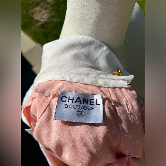 *RARE* Vintage Chanel Boutique Pink Polka-Dot Dress - Picture 3 of 13